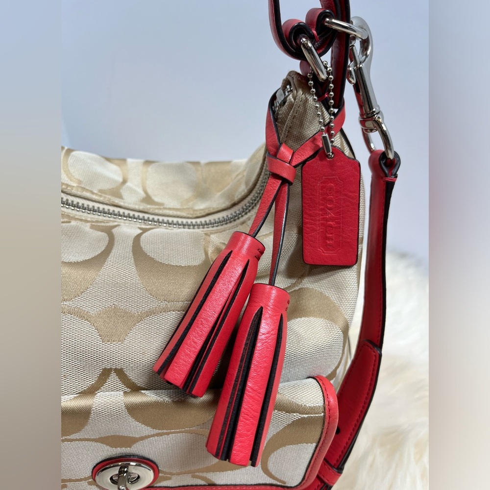 Coach Legacy Signature Courtney Khaki Corral Adjustable Shoulder Bag - Picture 6 of 11